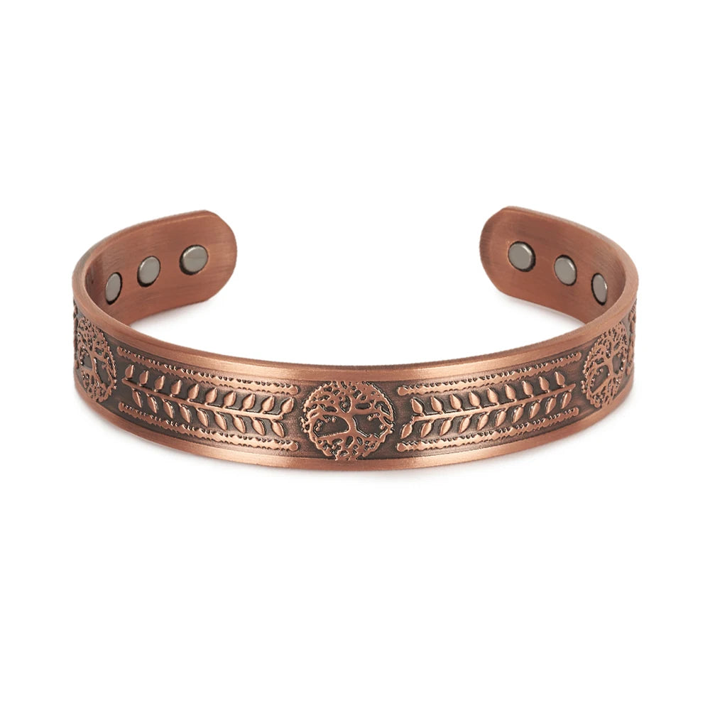 Vinterly Pure Copper Bracelet Yggdrasil Viking Adjustable Magnetic Bangles Arthr