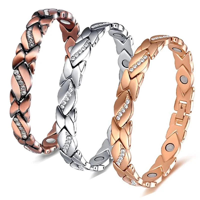 Pure Copper Bracelets for Women,Crystal Ultra Magnetic Bracelets for Women with