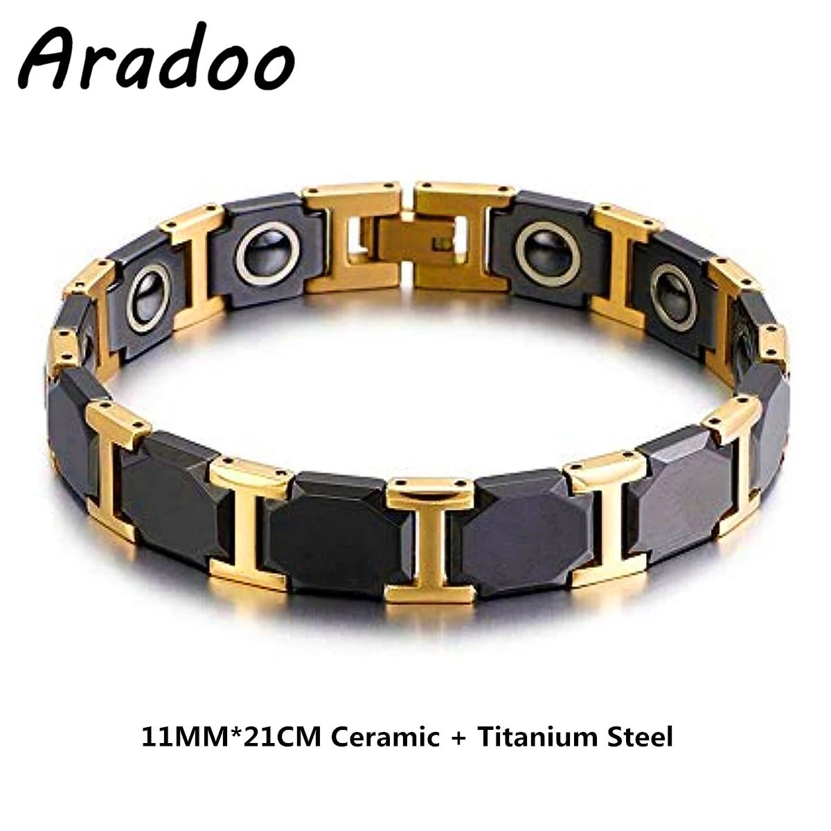 ARADOO Classic Dreamy Blue Ceramic Titanium Steel Bracelets Strap Buckle Design
