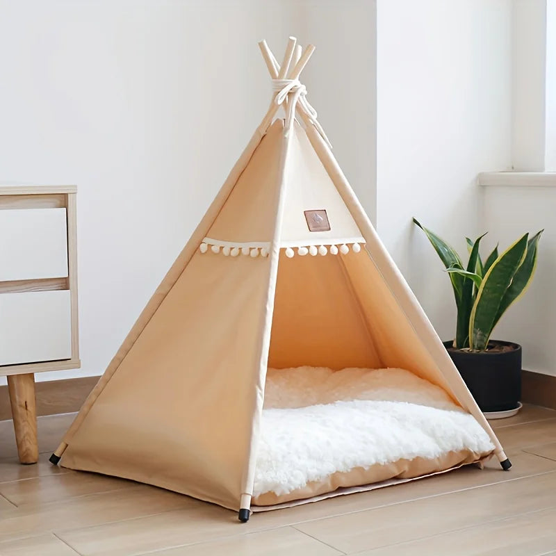 Lighted Pet Tent Bed With Cushions - All-Season Comfortable Cat And Dog Tent,  Suitable For Small To Medium-Sized Pets