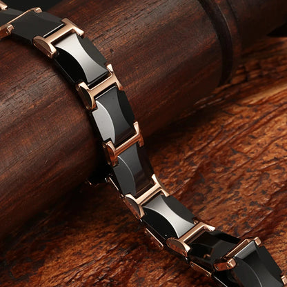 ARADOO Classic Dreamy Blue Ceramic Titanium Steel Bracelets Strap Buckle Design