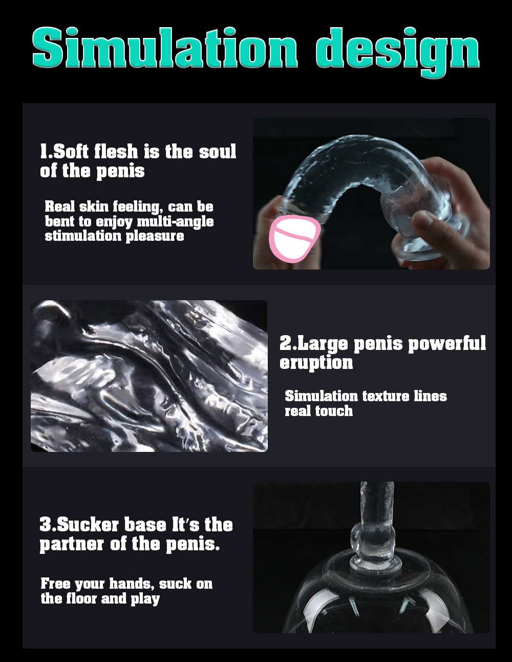 Soft Jelly Dildo Different Sizes Transparent Realistic Fake Dick Penis with Suction Cup G Spot Vagina Massage Sex Toy for Women