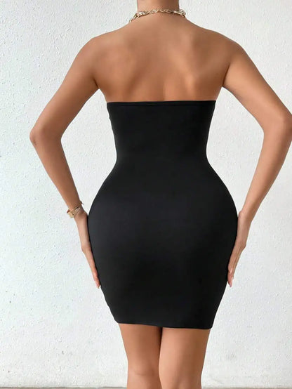 Women's Fashion Snake Print O-Ring Cutout Bodycon Sexy Mini Dress