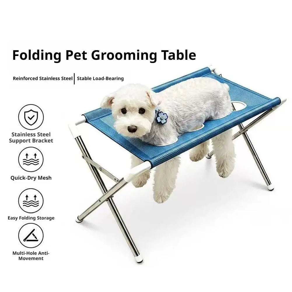 Portable Pet Grooming Bath Hammock Stand Adjustable Dog Cat Washing Restraint Mesh Support Rack Foldable Pet Bathing Helper