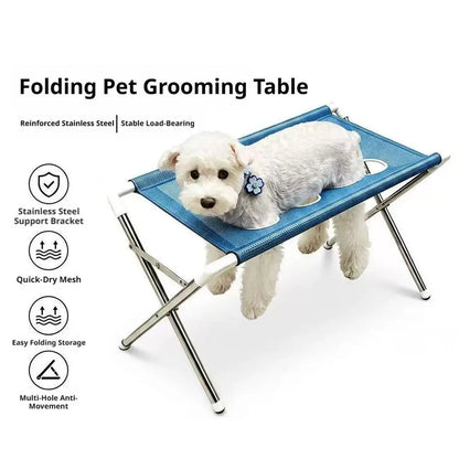 Portable Pet Grooming Bath Hammock Stand Adjustable Dog Cat Washing Restraint Mesh Support Rack Foldable Pet Bathing Helper