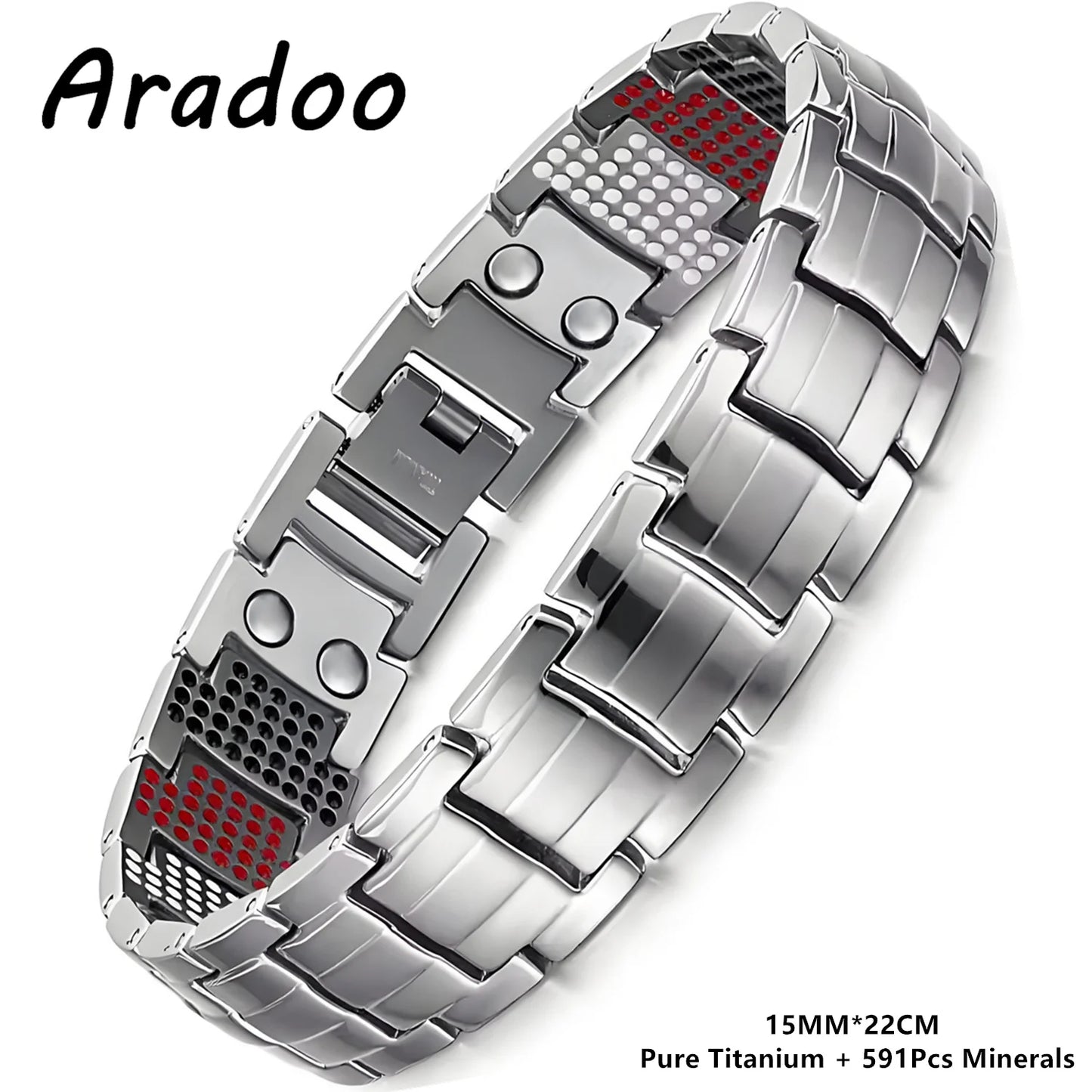 ARADOO Premium Copper Bracelet for Men with Strength 5000 Gauss Magnets Titanium