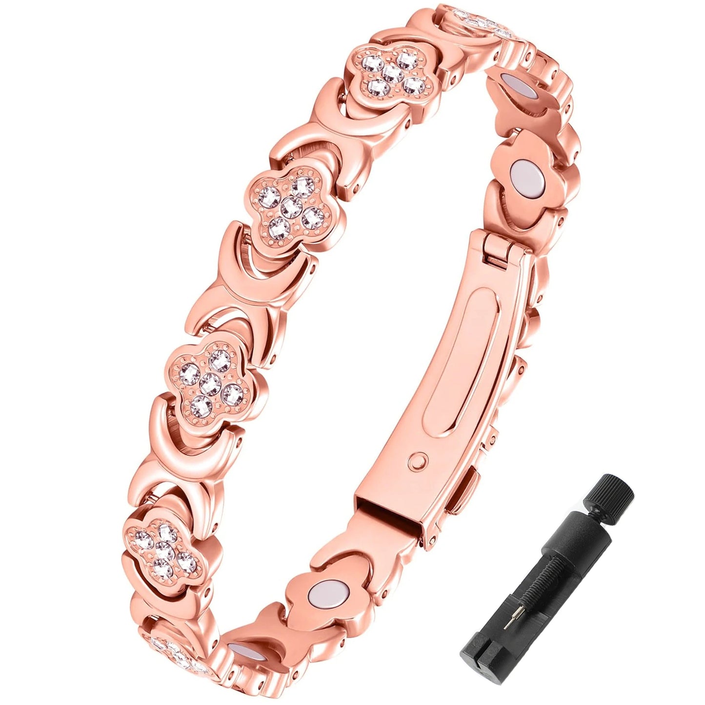 1Pcs Fashionable Light Luxury Clover Bracelet with Sparkling Cubic Zirconia for
