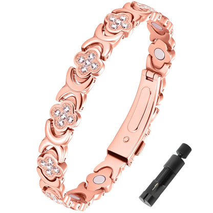 1Pcs Fashionable Light Luxury Clover Bracelet with Sparkling Cubic Zirconia for