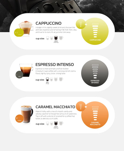 HiBREW 6in1 Capsule Coffee Machine Hot/Cold Multiple Espresso Cafetera Cappuccino Coffee Maker Dolce Gusto Nespresso Powder H1B