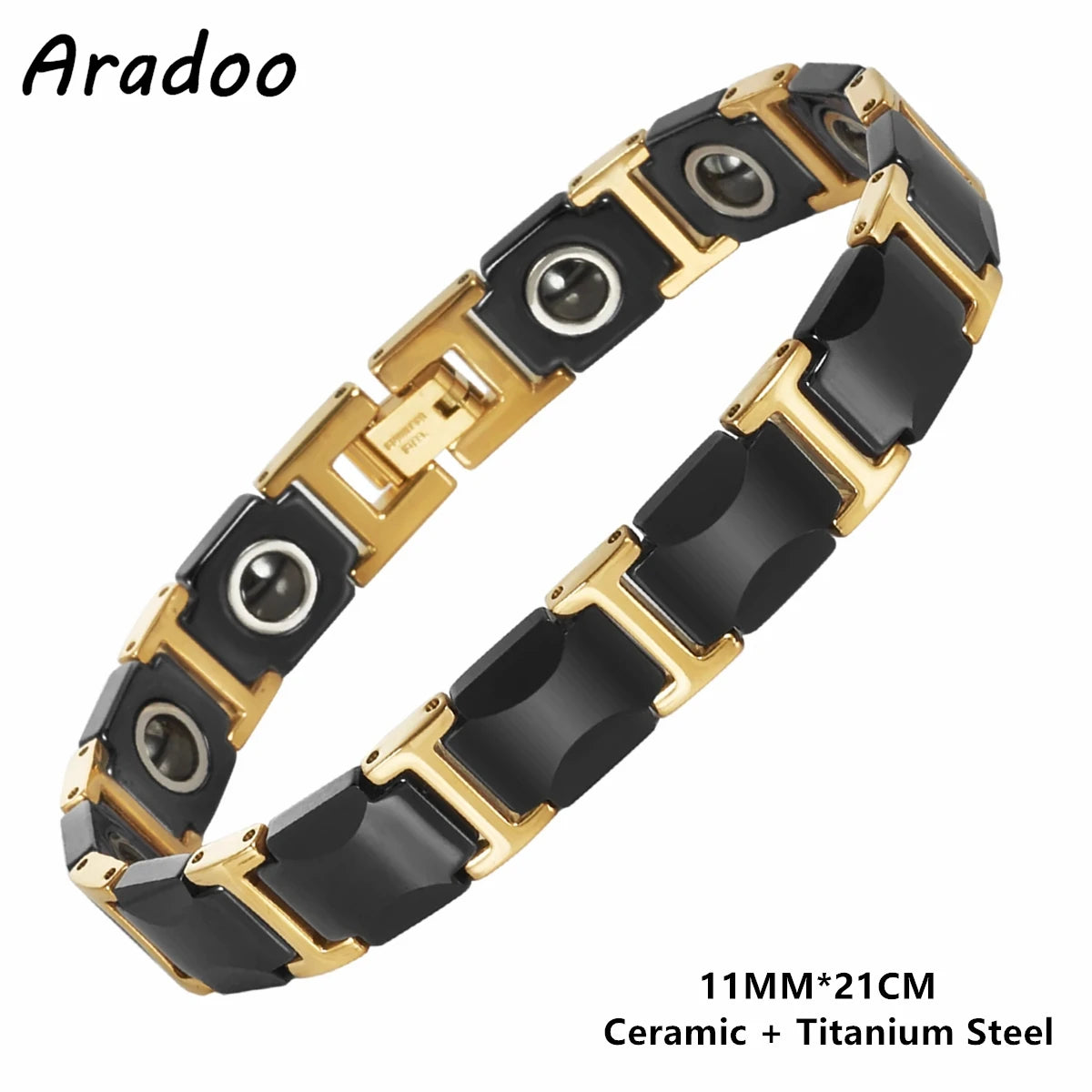 ARADOO Classic Dreamy Blue Ceramic Titanium Steel Bracelets Strap Buckle Design