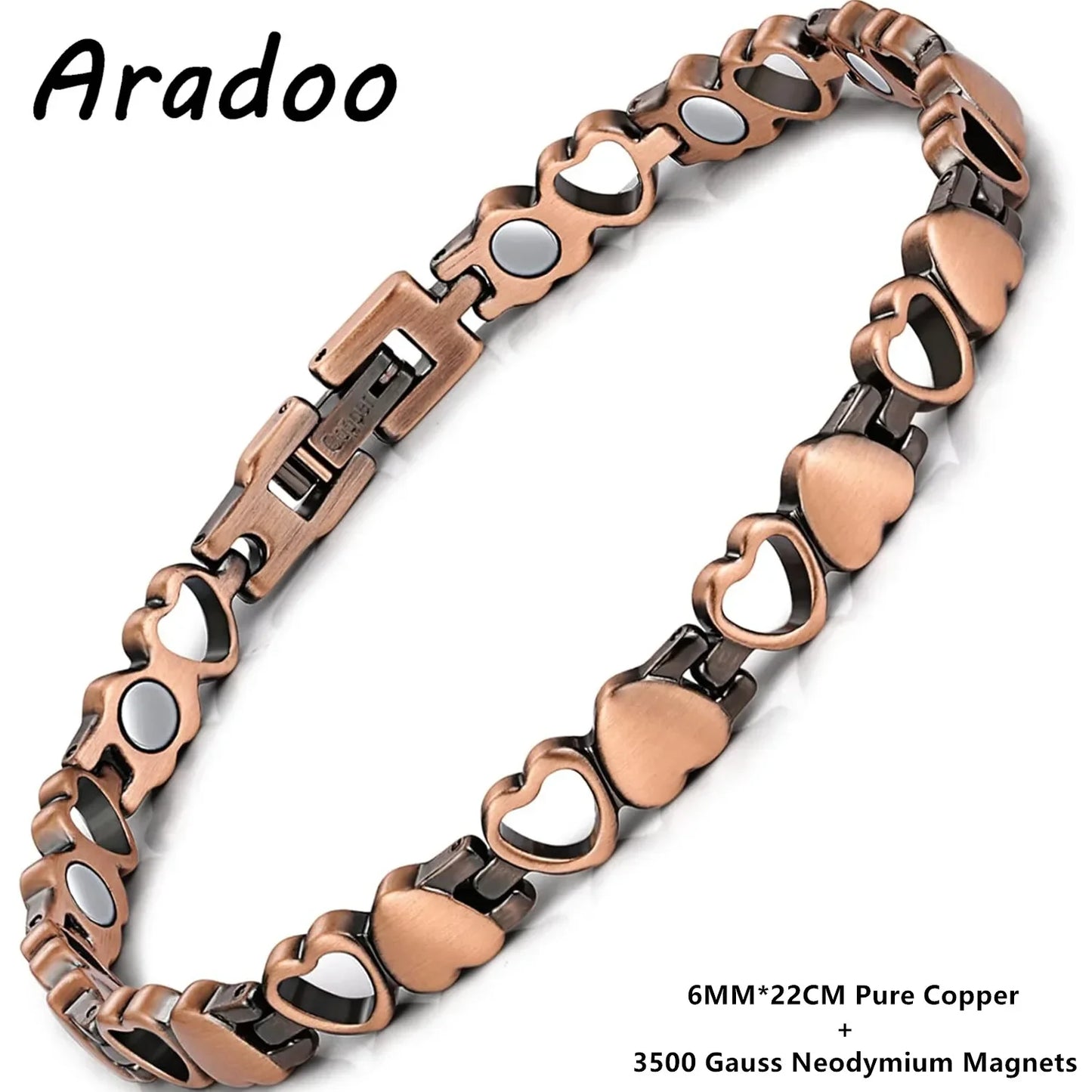 ARADOO Premium Copper Bracelets For Women with 3500 Gauss Neodymium Magnets Love