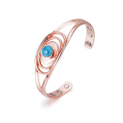 Pure Copper Bracelets for Women Red Stone Adjustable Cuff Magnetic Bracelet Bene