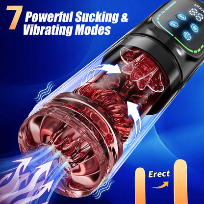 Automatic Telescopic Thrusting Male Masturbator Cup Sucking Vibrating Masturbation Vagina Pusssy Blowjob Adult Sex Toys for Men