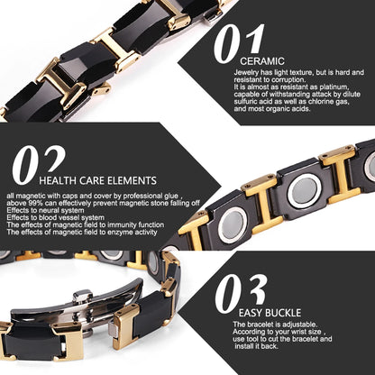 ARADOO Classic Dreamy Blue Ceramic Titanium Steel Bracelets Strap Buckle Design