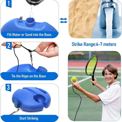 1 Set Tennis Trainer With Tennis Bounce Ball And Practice Ropes, Suitable For Indoor Outdoor Tennis Training