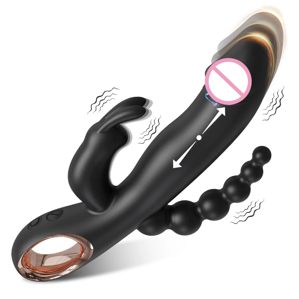 Thrusting Rabbit Vibrator for Women Go and Come G-Spot Dildo Vibrator Clitoris Stimulator Female Masturbation Sex Toy for Women