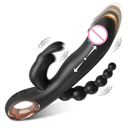 Thrusting Rabbit Vibrator for Women Go and Come G-Spot Dildo Vibrator Clitoris Stimulator Female Masturbation Sex Toy for Women