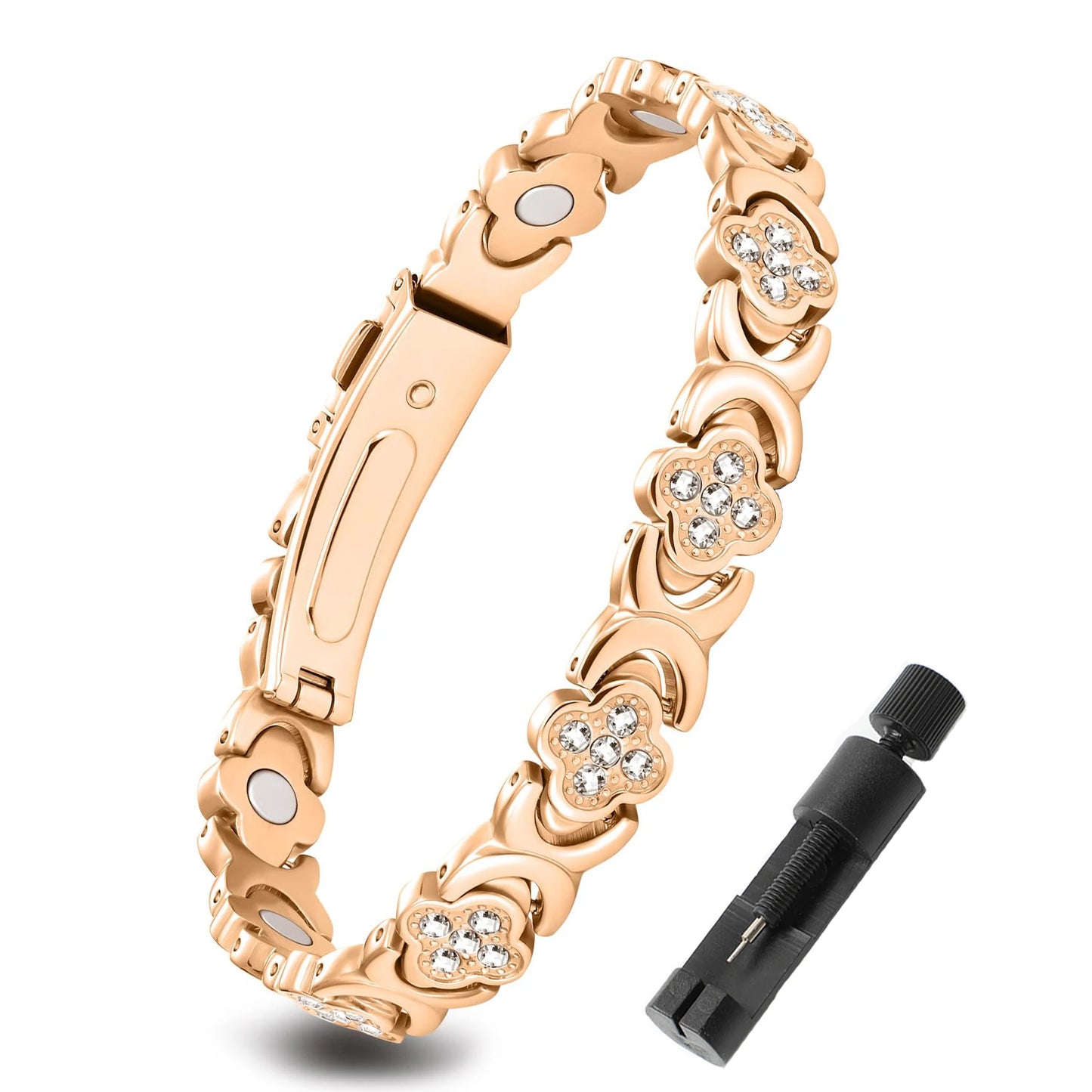 1Pcs Fashionable Light Luxury Clover Bracelet with Sparkling Cubic Zirconia for