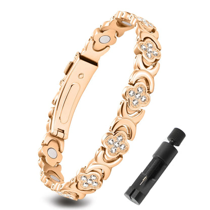 1Pcs Fashionable Light Luxury Clover Bracelet with Sparkling Cubic Zirconia for