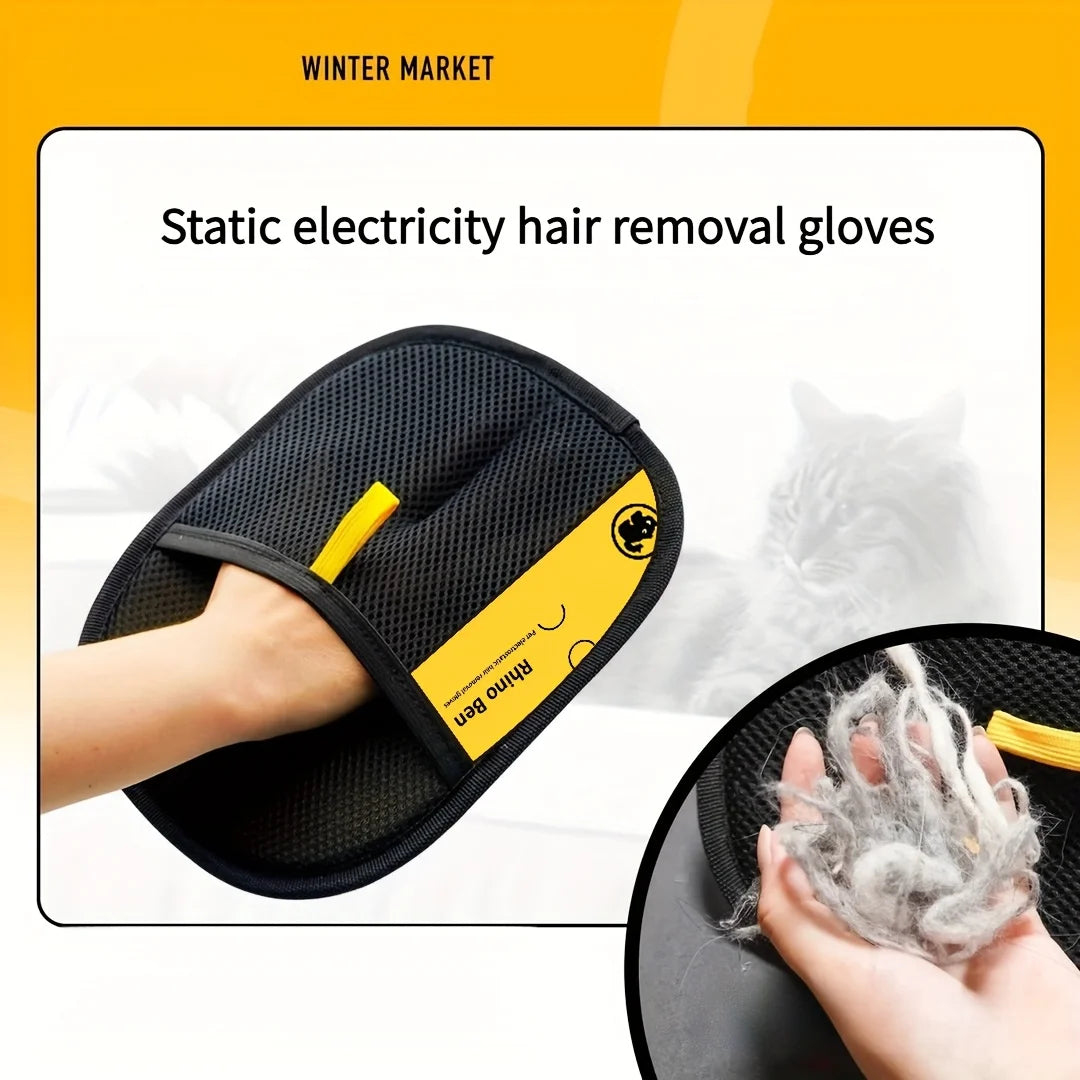 2-Piece Pet Hair Removal Gloves – Double-Sided Cat Brushes, Anti-Shedding Groom