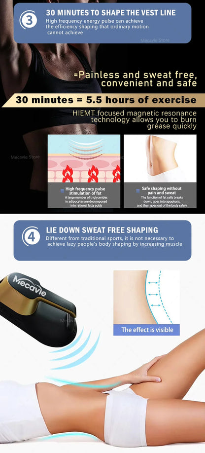 2 in 1 MECAVIE Muscle Builder Slimming Trainer Features 6500W Body Contouring Buttock Lifting Fitness Equipment