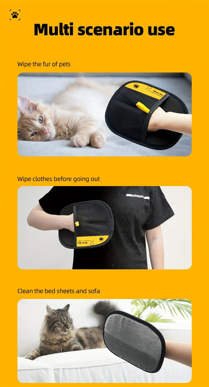 2-Piece Pet Hair Removal Gloves – Double-Sided Cat Brushes, Anti-Shedding Groom