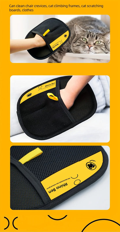 2-Piece Pet Hair Removal Gloves – Double-Sided Cat Brushes, Anti-Shedding Groom