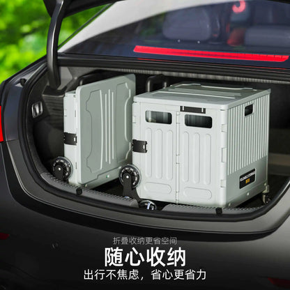 Folding Shopping Cart Household Multi-functional Mobile Shopping Cart Camping Storage Plastic Large-capacity Shopping Cart