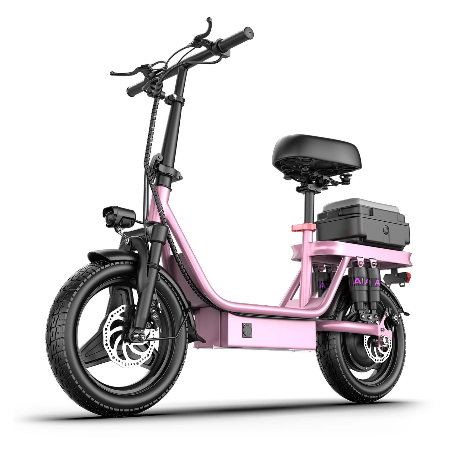 UPlee GQ8 Adult Electric Bike 750W Peak Motor 48V15AH electric scooter 14 Inch fat tire Full Shock Foldable with trunk e bike