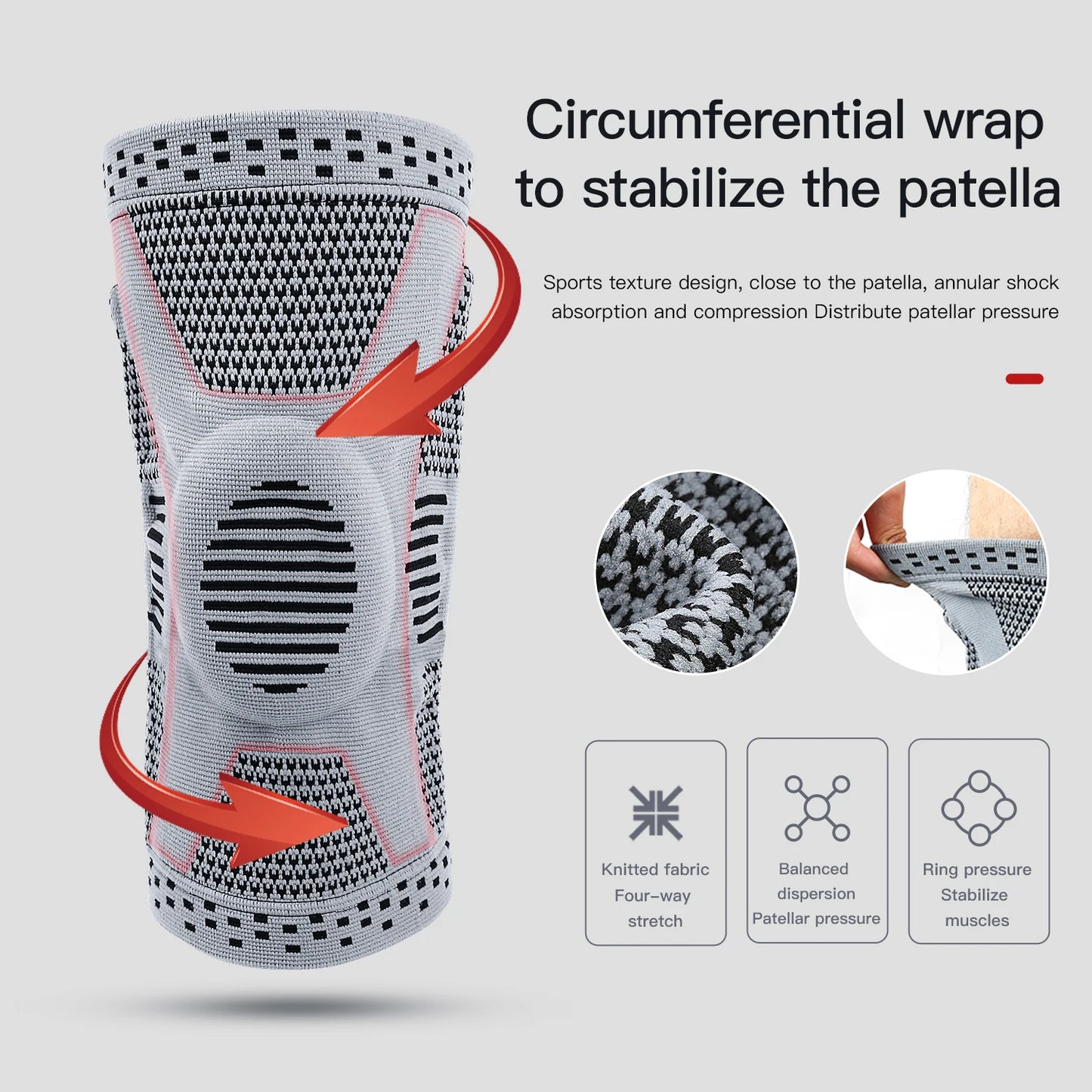 1/2 Piece Compression Knee Sleeve Silicone Protection Support Knee Pain Sport Pads Running Gym Arthritis Knee Workout Sports