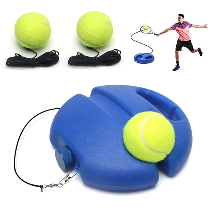 Portable Solo Tennis Trainer - With Bounce Ball & Practice Rope, Easy Setup for Backyard, Court or Gym, Improve Skills Anywhere