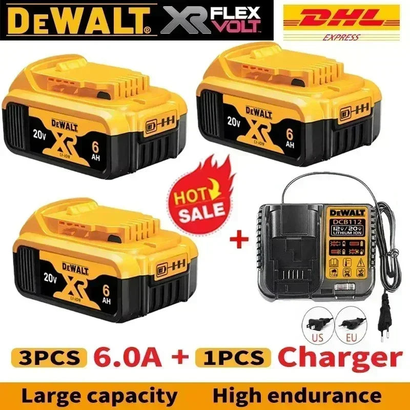 DeWalt 20V Replacement Battery – 2Ah, 5Ah, 6Ah & 9Ah Li-Ion | Compatible with DCB200, DCB205, DCD & DCF Series
