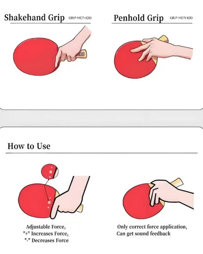 Table Tennis Solo Swing & Power Training Racket-Reverse Spin Explosive Force Trainer