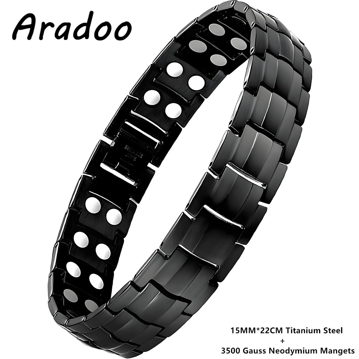 ARADOO Premium Copper Bracelet for Men with Strength 5000 Gauss Magnets Titanium