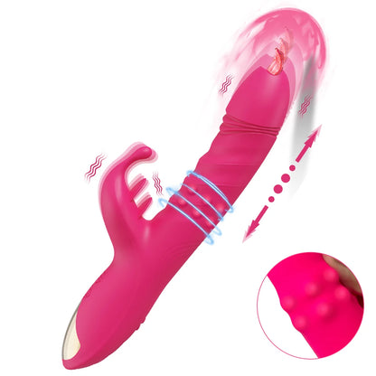 Thrusting Rabbit Vibrator for Women Go and Come G-Spot Dildo Vibrator Clitoris Stimulator Female Masturbation Sex Toy for Women