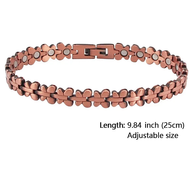 Women Magnetic Therapy Anklets 99.9% Pure Solid Copper 3500 Gauss Magnets Ankle