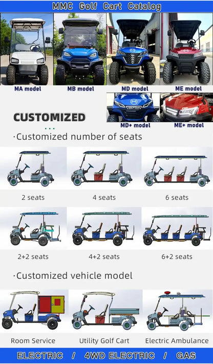High Quality 4WD Electric Golf Cart with Lithium Battery Street Legal 4 Seater Off-Road Vehicle for Hunting And Golf Buggy 4x4