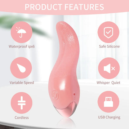 Heating Tongue Licking Vibrator G spot Clitoral Stimulator Mini Clit Sex Toys for Women Rechargeable Nipple Female Masturbator