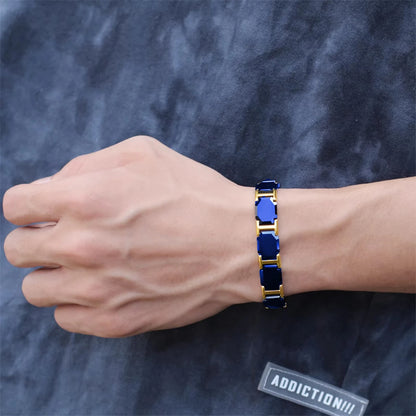 ARADOO Classic Dreamy Blue Ceramic Titanium Steel Bracelets Strap Buckle Design