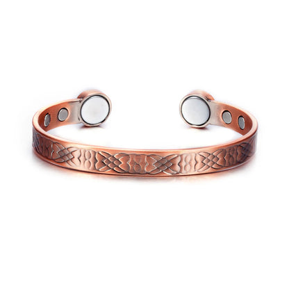 Vinterly Pure Copper Bracelets Adjustable Vintage Knot Magnetic Bangles 8mm Wide