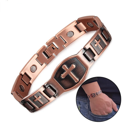 Vintage Magnetic Bracelet Men Pure Copper Magnetic Bracelet Arthritis Health Ene
