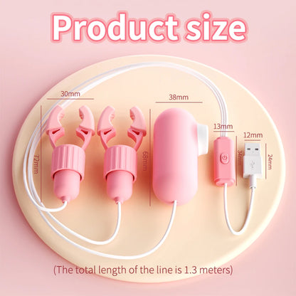 Vibrating Nipple Clamp Tongue Licking Sucking Vibrator For Women Breast Massage Labia Clitoris Clip Stimulation Massager Sex Toy
