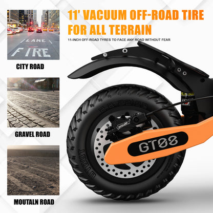 Electric Scooter Dual Motor 5600W Adult, Top Speed 46MPH,60V27AH, 11-inch Off-Road Tires Sport Folding eScooter