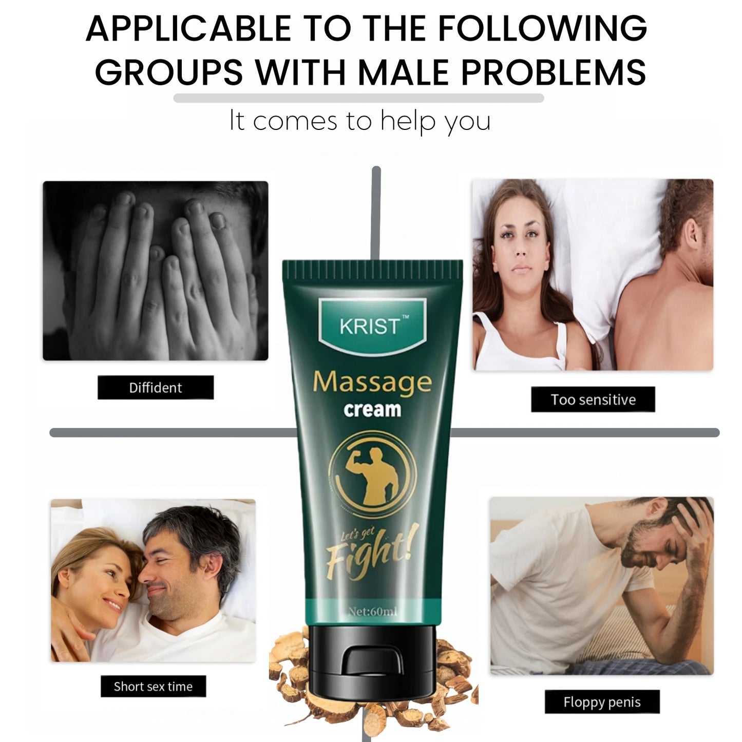 Men's Massage Cream for Intimate Experience Interactive Relaxation Fast Absorption Non-Greasy Promotes Bonding And Comfort