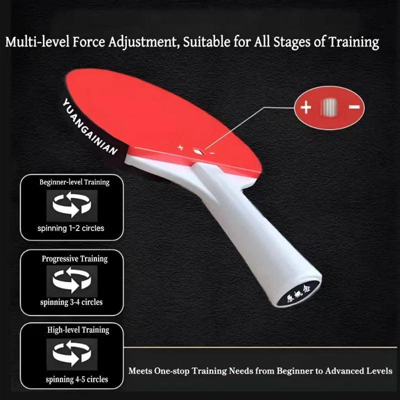 Table Tennis Solo Swing & Power Training Racket-Reverse Spin Explosive Force Trainer