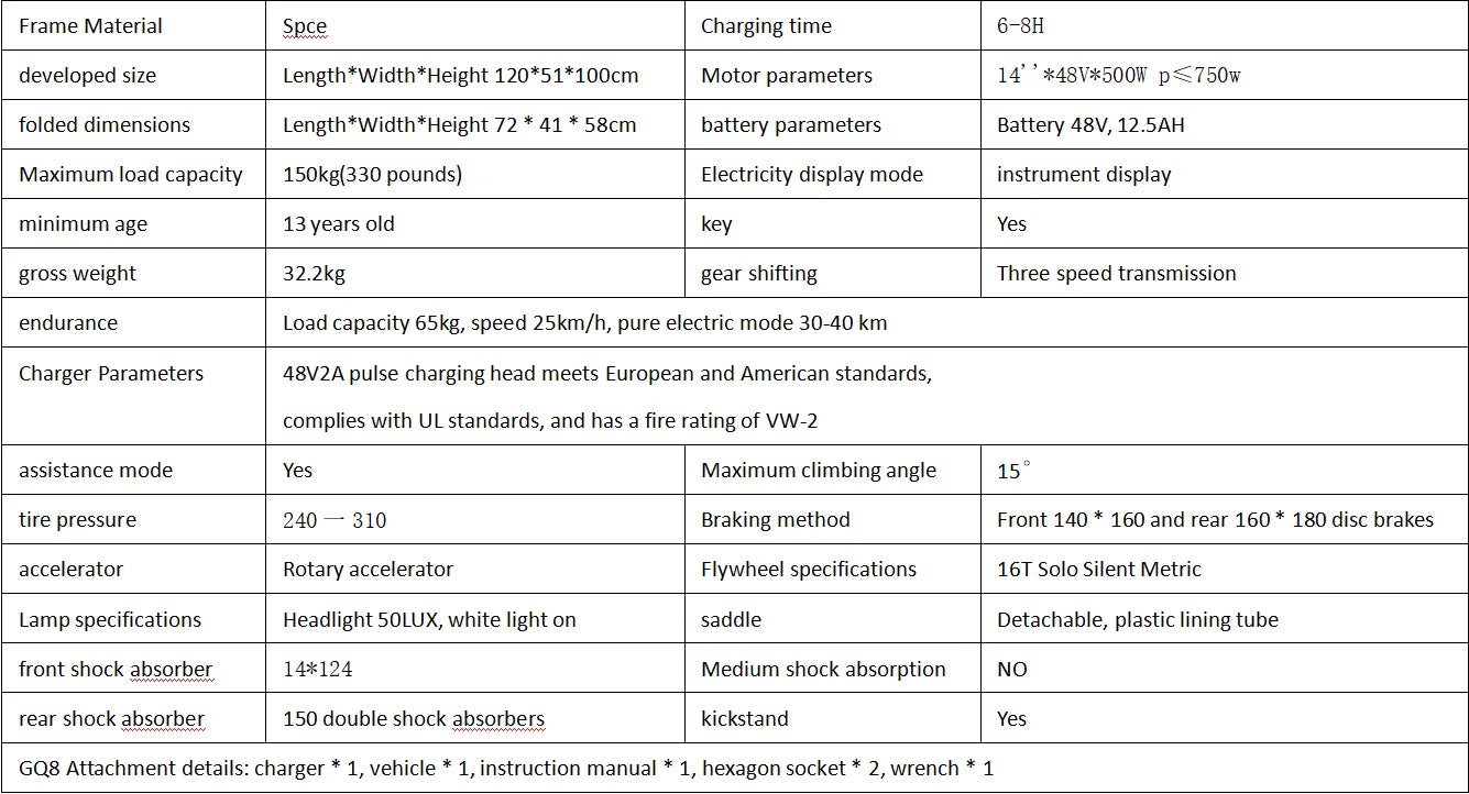 UPlee GQ8 Adult Electric Bike 750W Peak Motor 48V15AH electric scooter 14 Inch fat tire Full Shock Foldable with trunk e bike