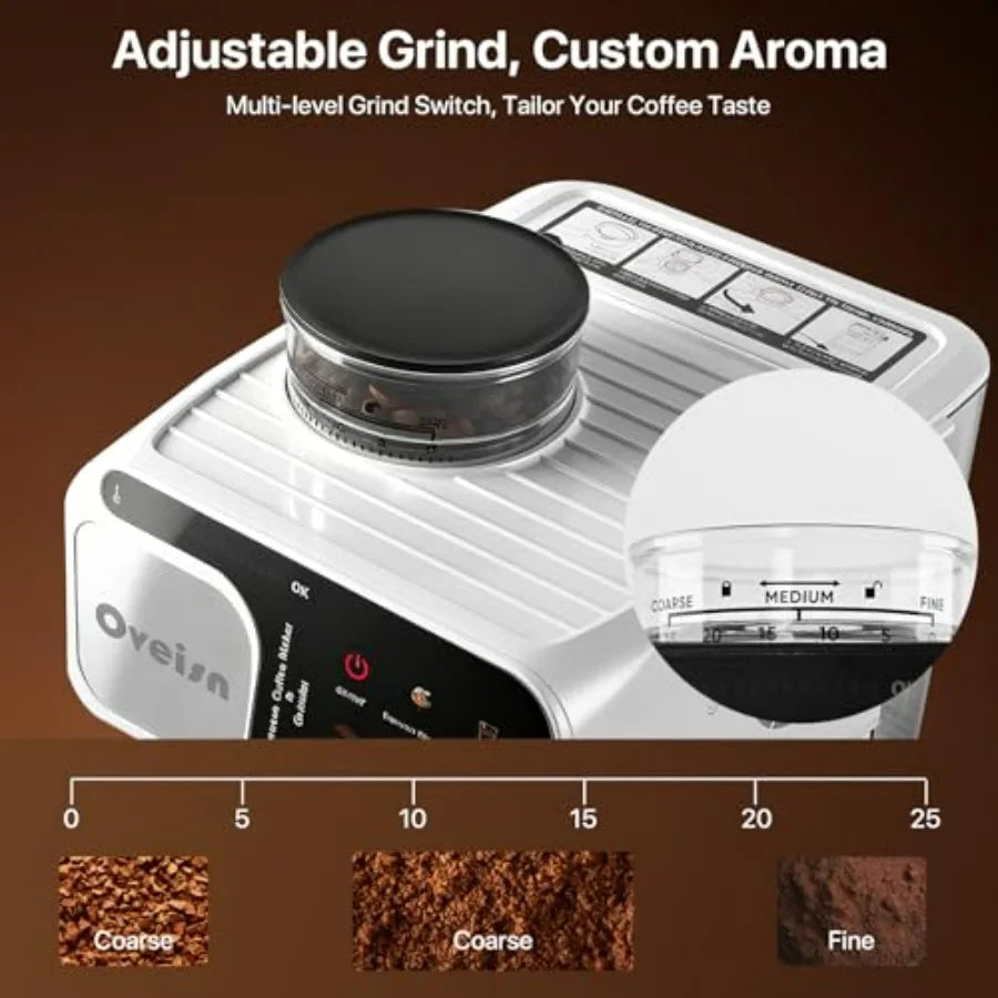 Espresso Machine White Fast Heating for Cappuccino Latte Coffee Maker for Home Office