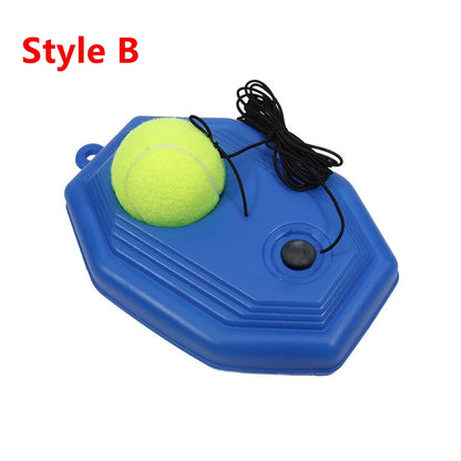 Portable Solo Tennis Trainer - With Bounce Ball & Practice Rope, Easy Setup for Backyard, Court or Gym, Improve Skills Anywhere