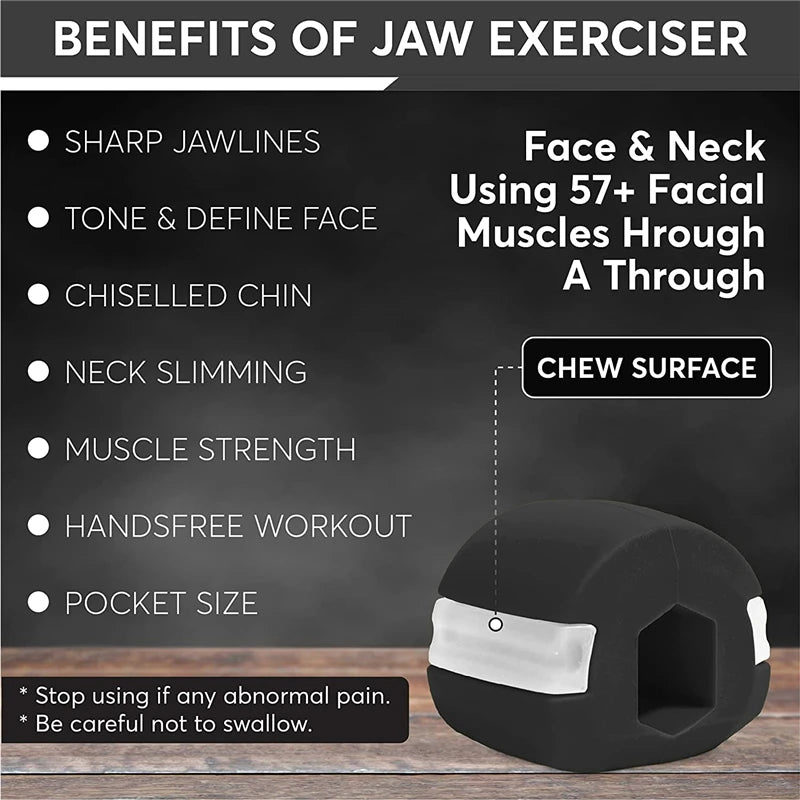 3 Pieces Set Food-Grade Silica Gel Jaw Exerciser with Lanyards Jawline Chew Bite Breaker for Face Fitness And Masseter Training