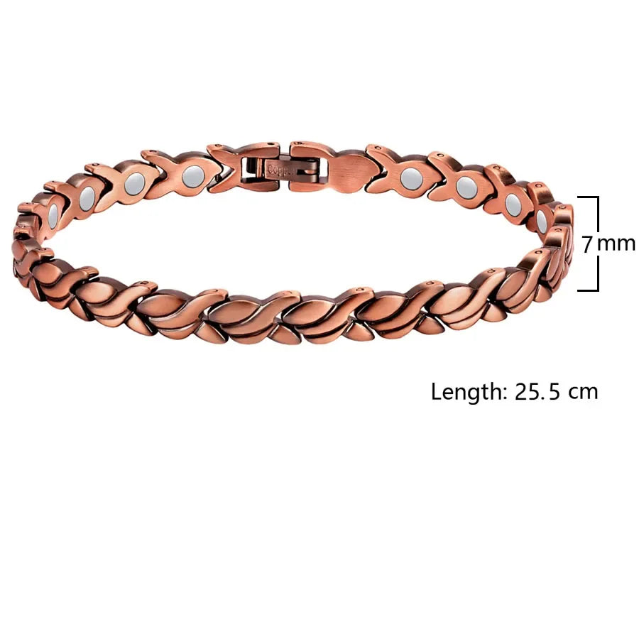 Womens Magnetic Therapy Anklets 99.9% Pure Solid Copper 3500 Gauss Magnets Ankle